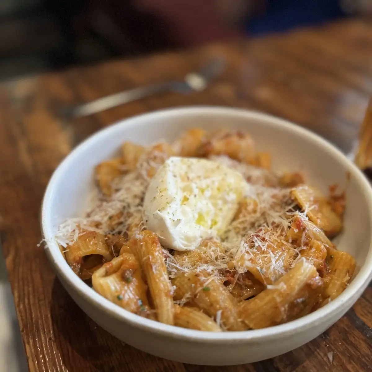 Rigatoni Pasta with Melted Cheese