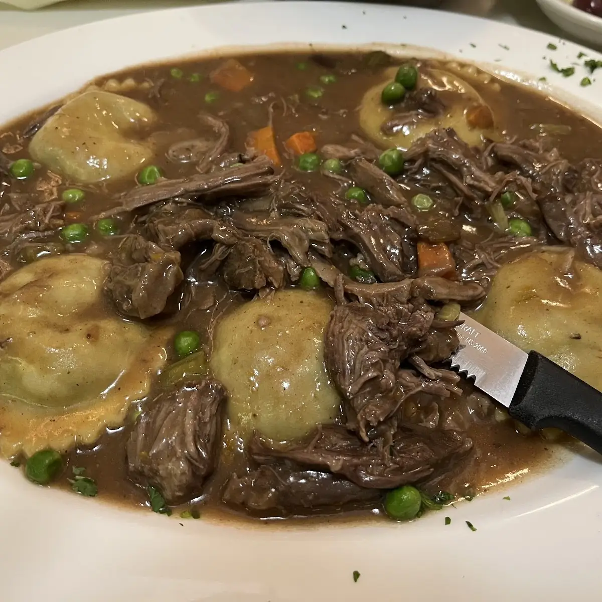 Braised Short Ribs with Mushroom Ravioli