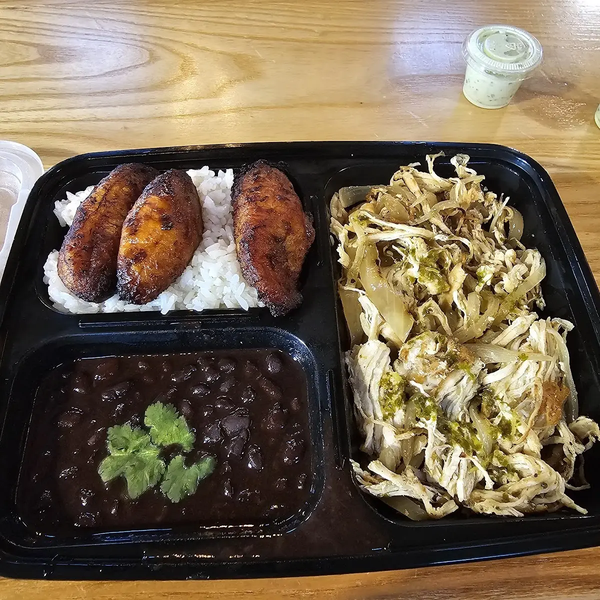 White Rice Black Beans and Plantains