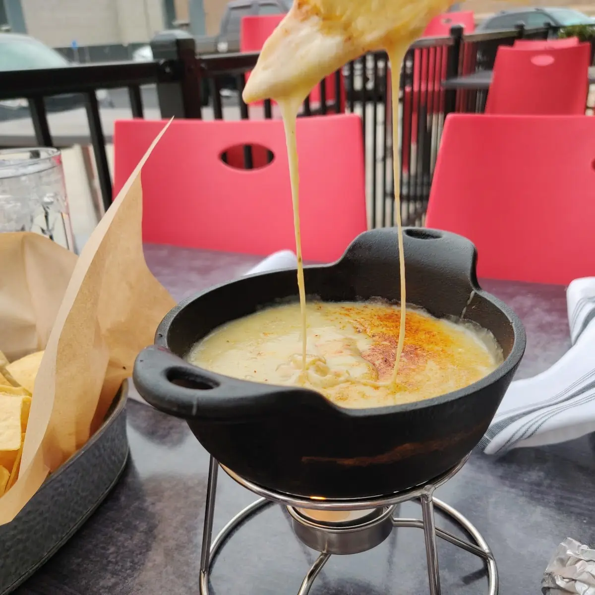 Queso Dip and Tortilla Chips