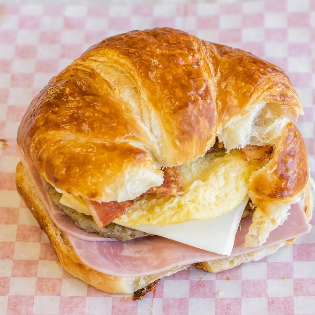 Ham Sausage Egg Croissant