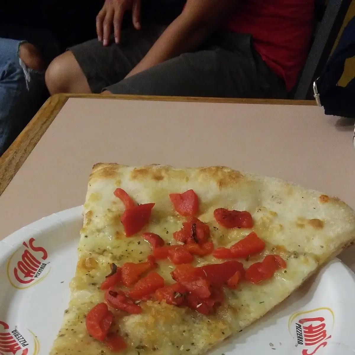 White Pizza with Roasted Red Peppers