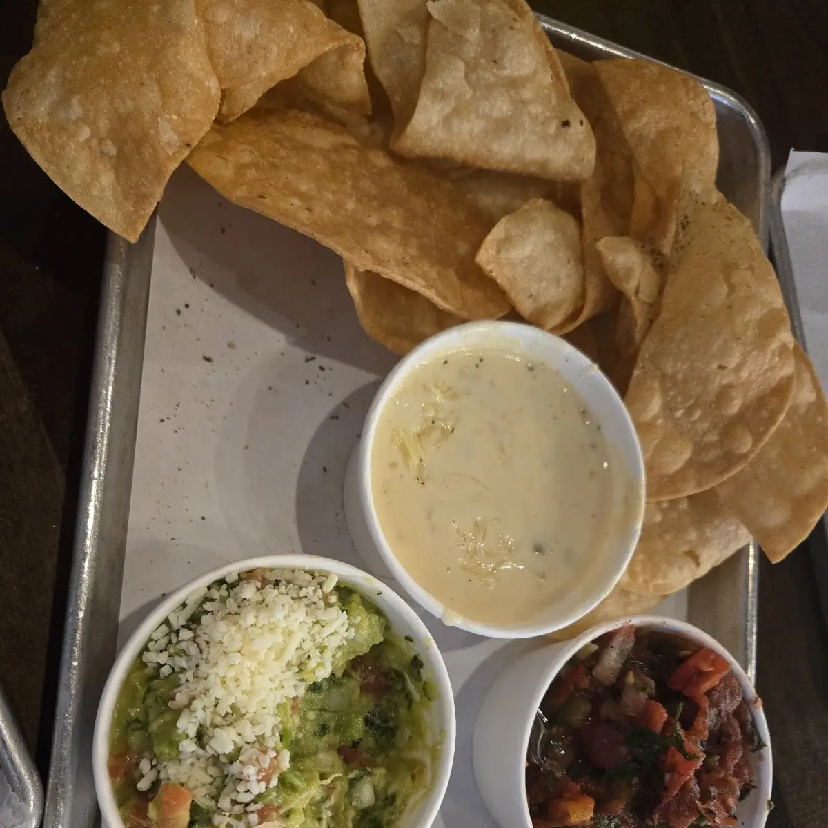 Tortilla Chips and Dip Trio
