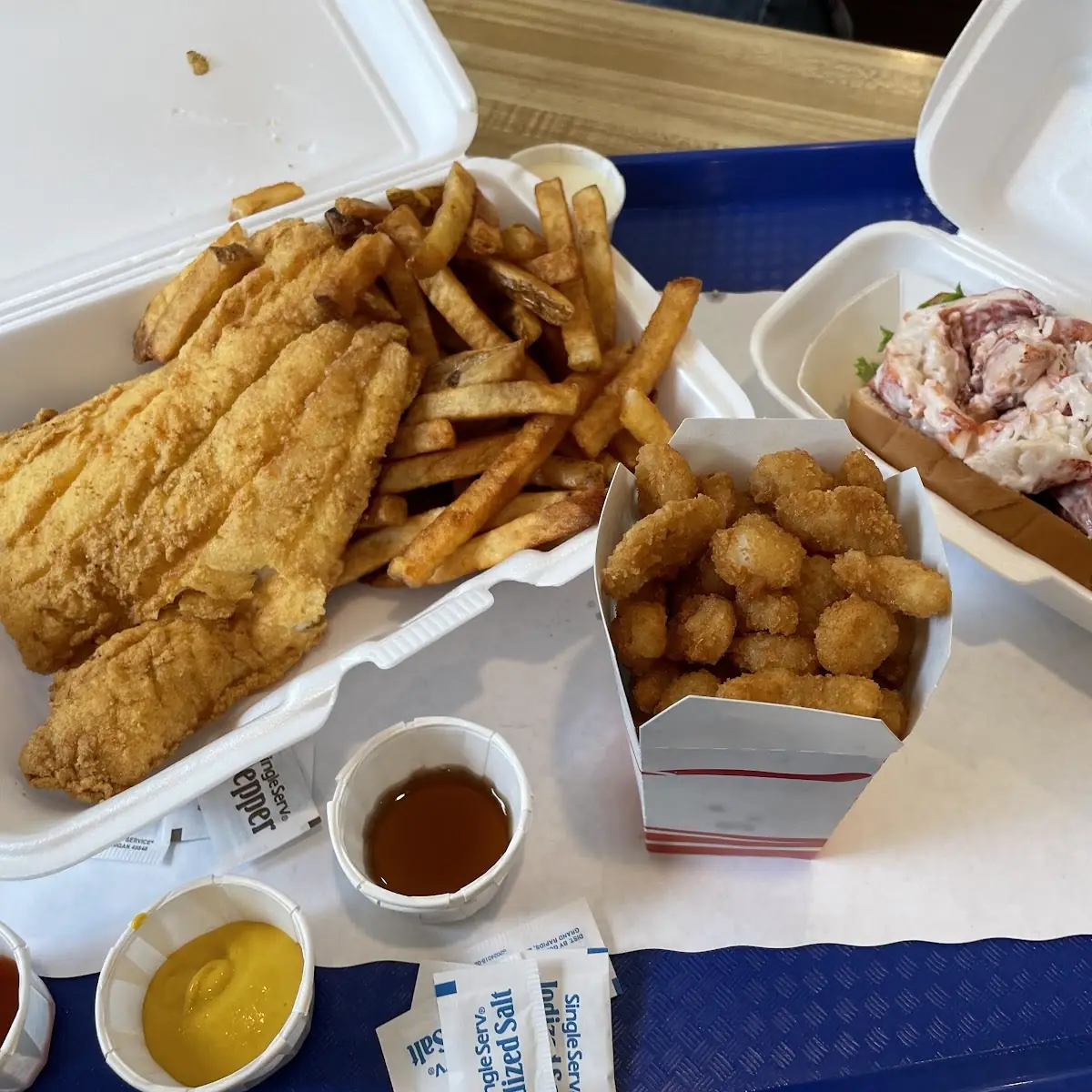 Fried Fish and Lobster Roll