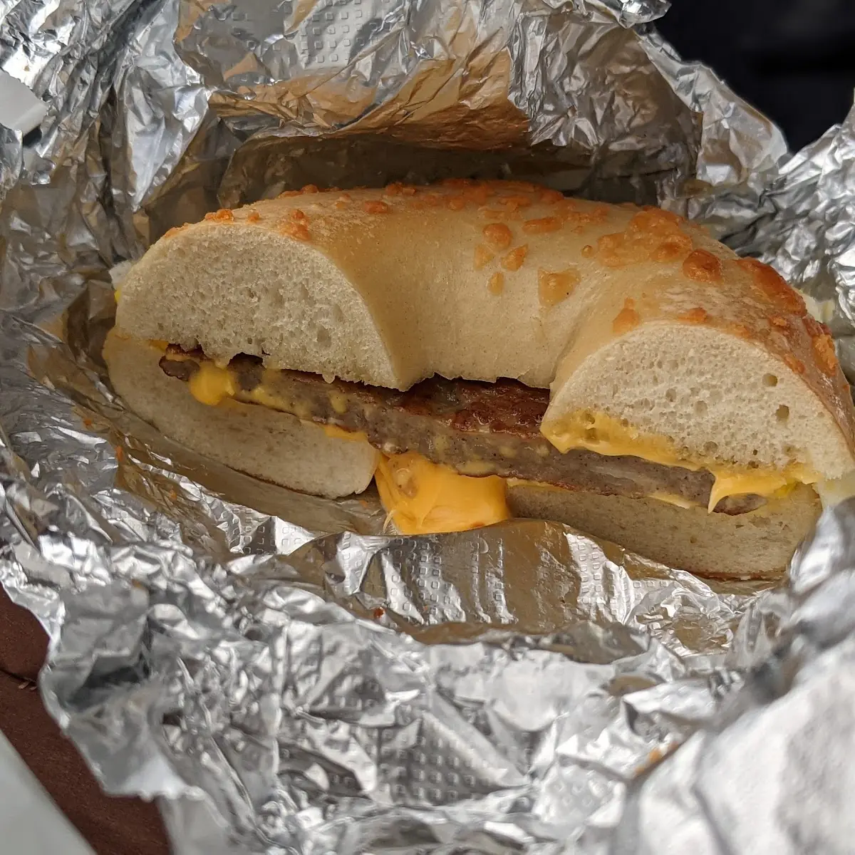 Sausage Egg and Cheese on a Bagel