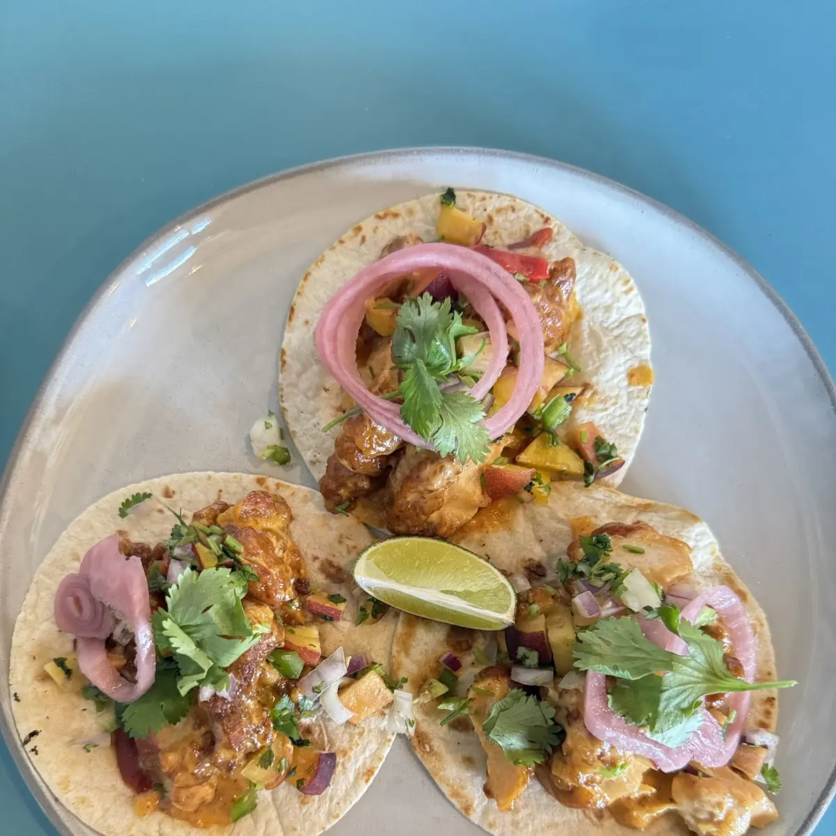 Curried Fried Chicken Taco Trio