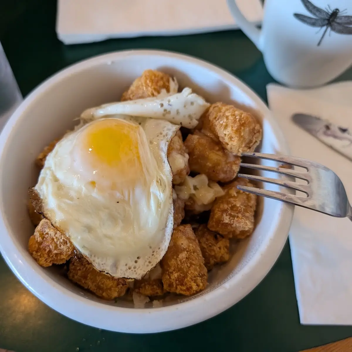 Tater Tot Bowl with Garlic Parmesan Sauce