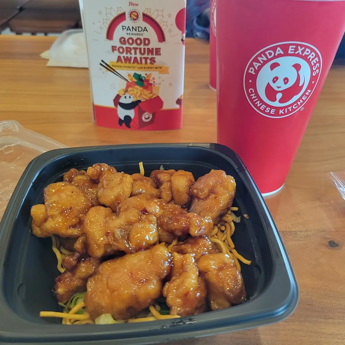 Orange Chicken on Noodles