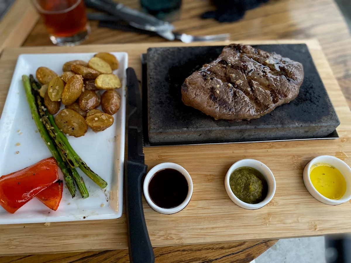 Steak on a Stone, Hook Line & Sinker