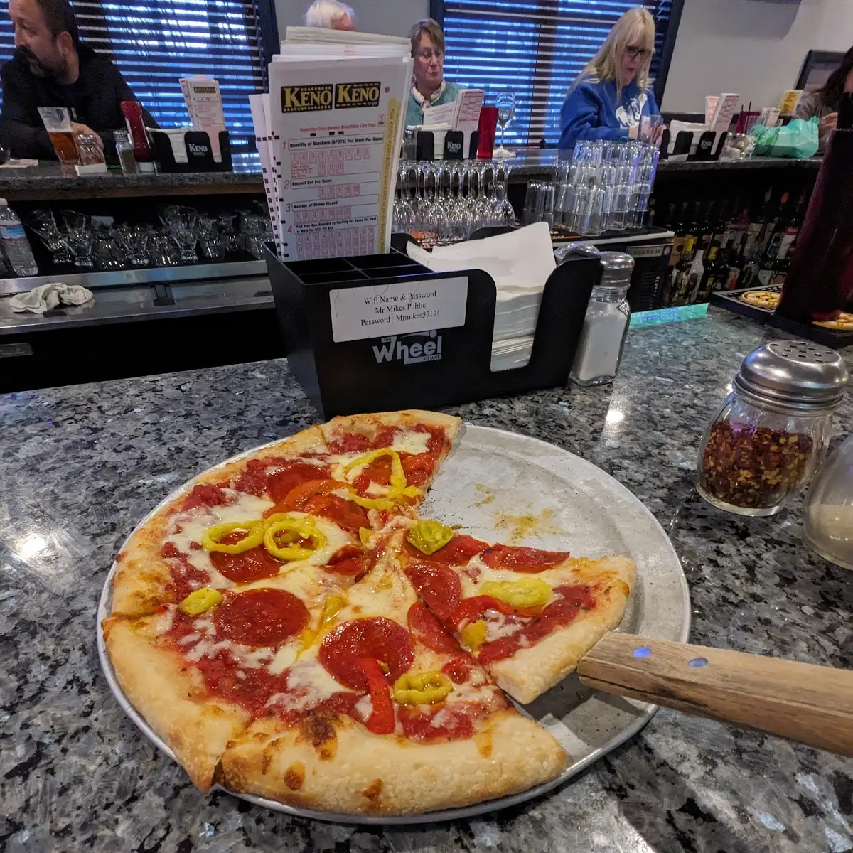 Roni Pizza Special with Banana Peppers and Red Peppers