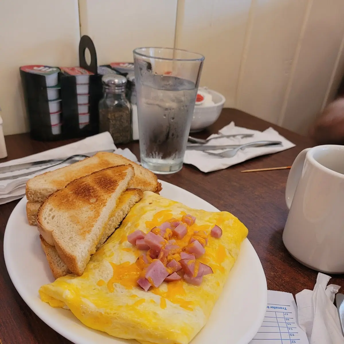 Ham Cheese Omelet w Sourdough Toast