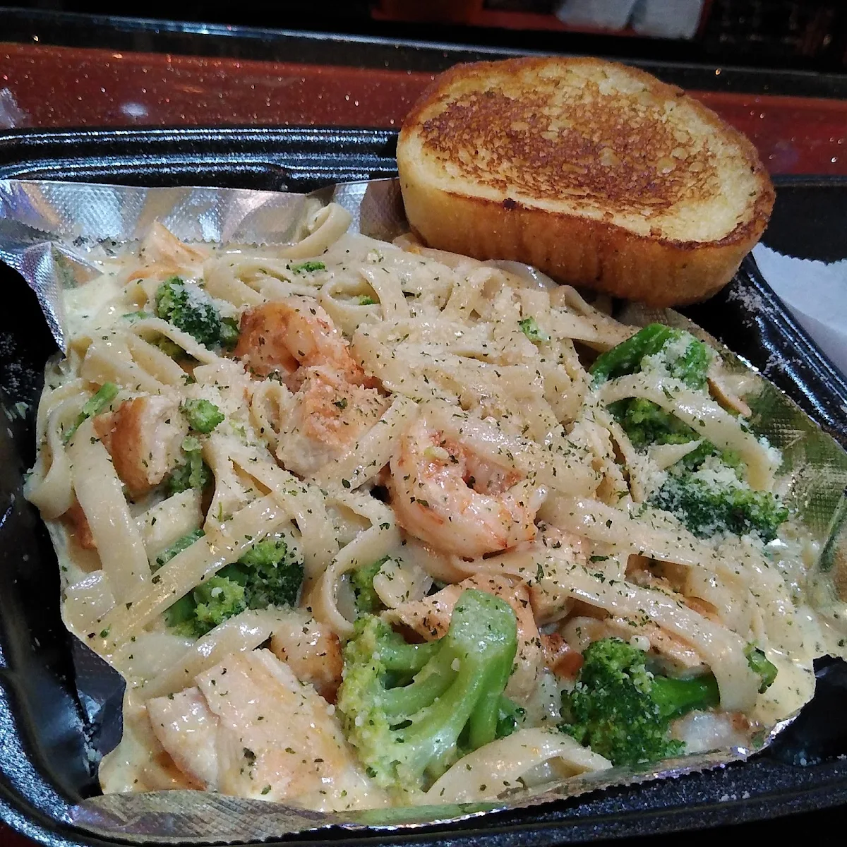 Chicken Alfredo Pasta with Shrimp