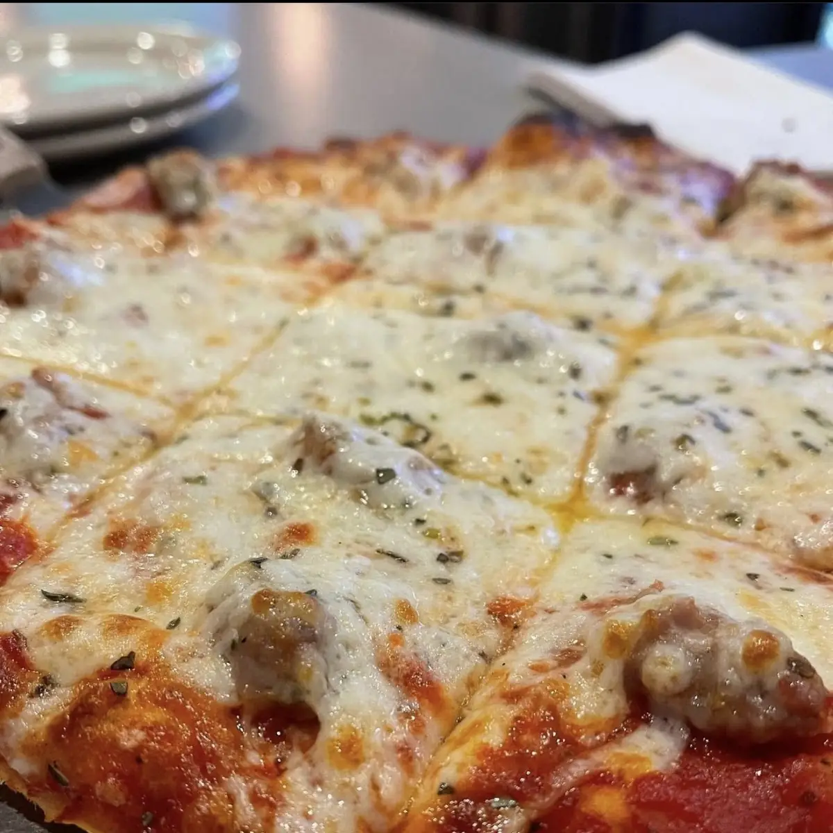 Thin Crust Sausage with Extra Cheese
