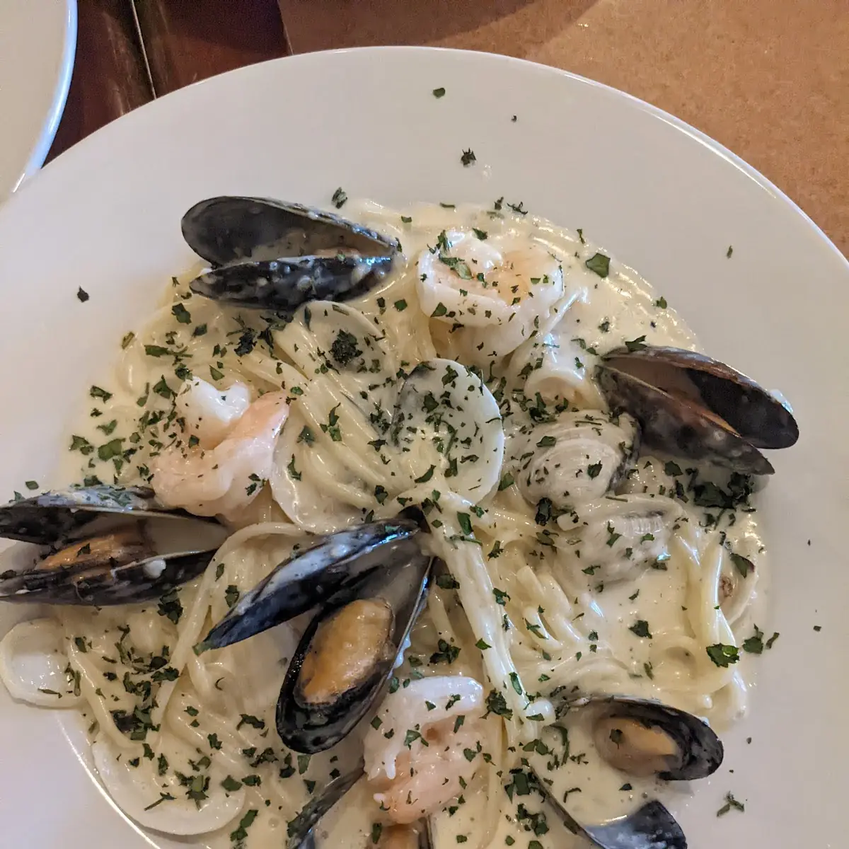Seafood Linguini with Alfredo Sauce
