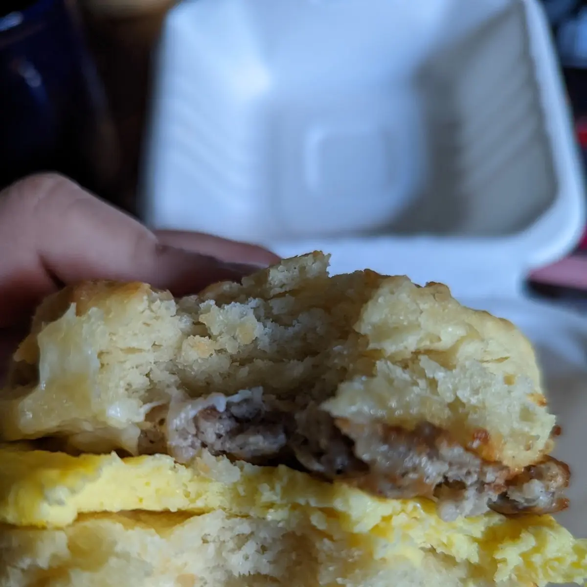 Sausage Egg and Cheese Biscuit Sandwich