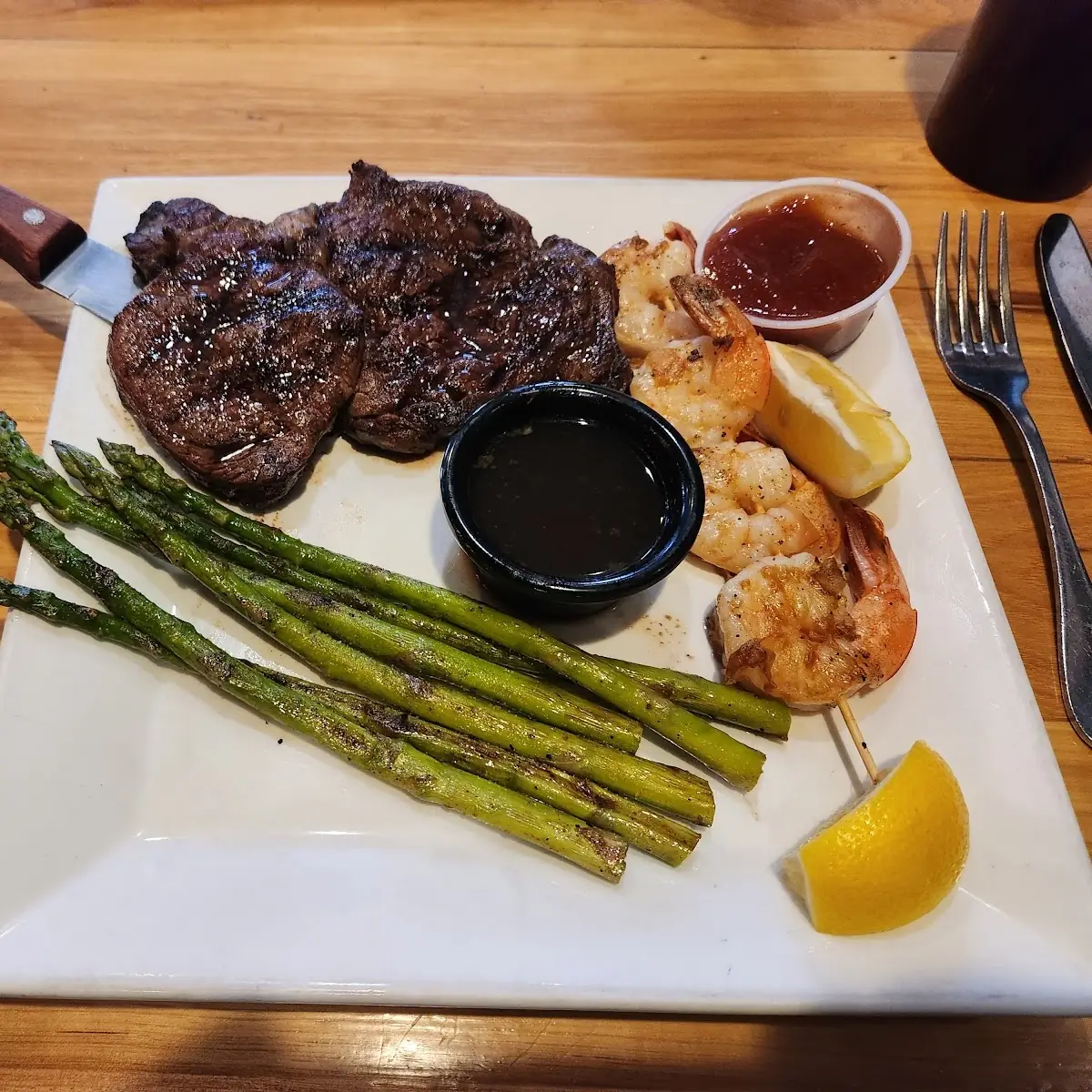 Steak and Grilled Shrimp