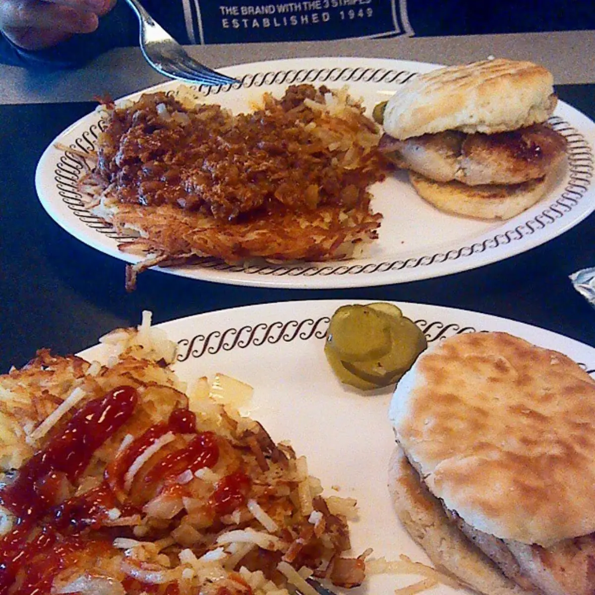 Grilled Chicken Biscuit and Hashbrowns