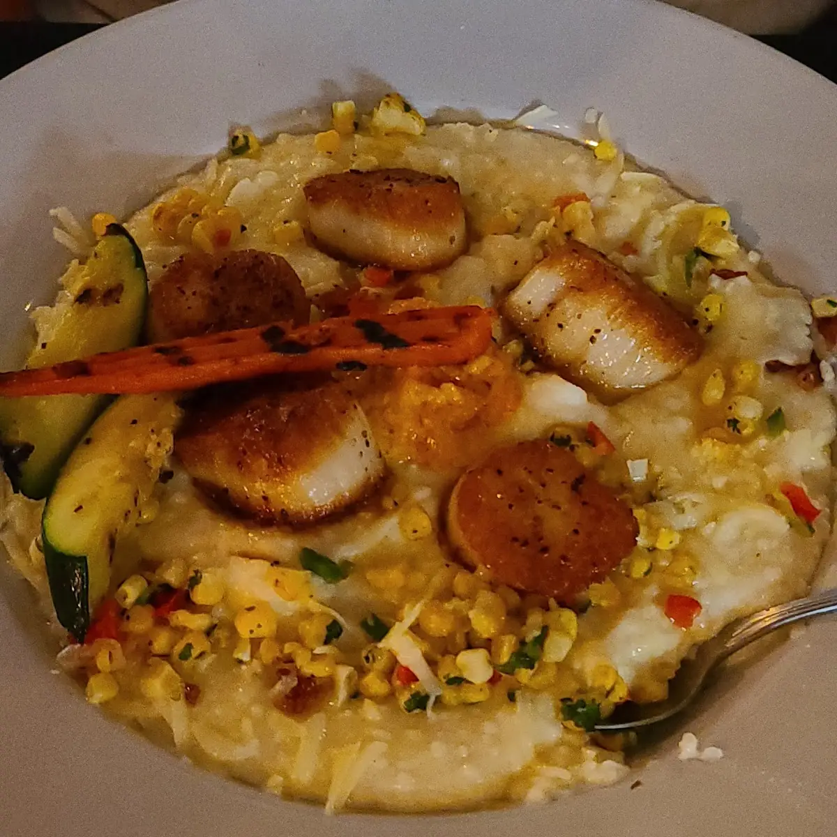 Pan Seared Scallops with Grits