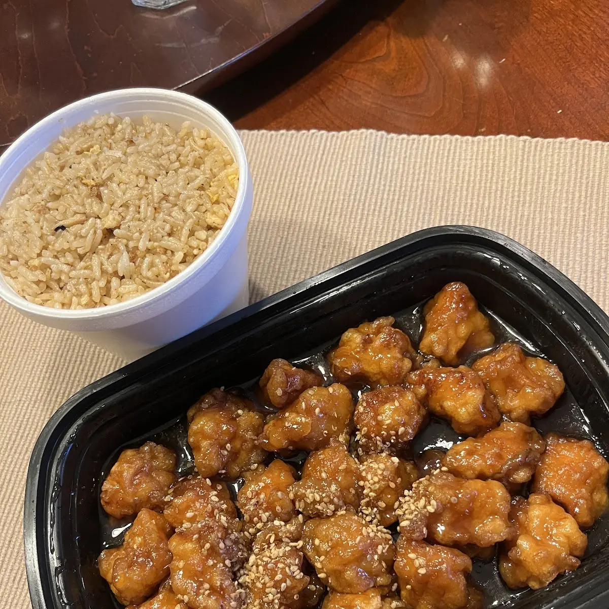 Sesame Chicken with Fried Rice