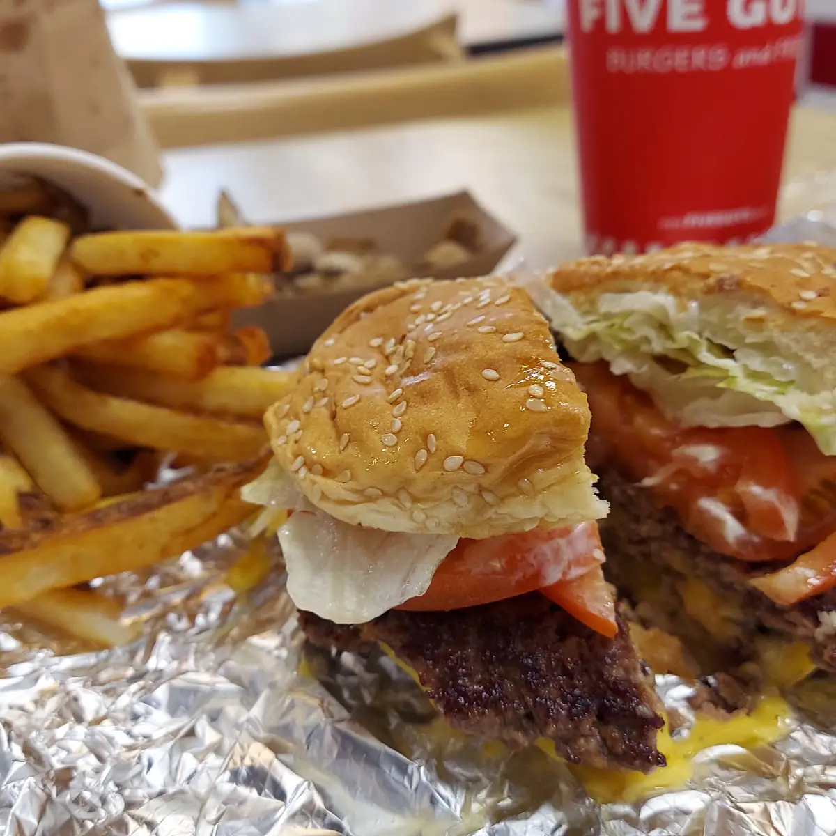 Double Cheeseburger with Bacon and Fried Onions