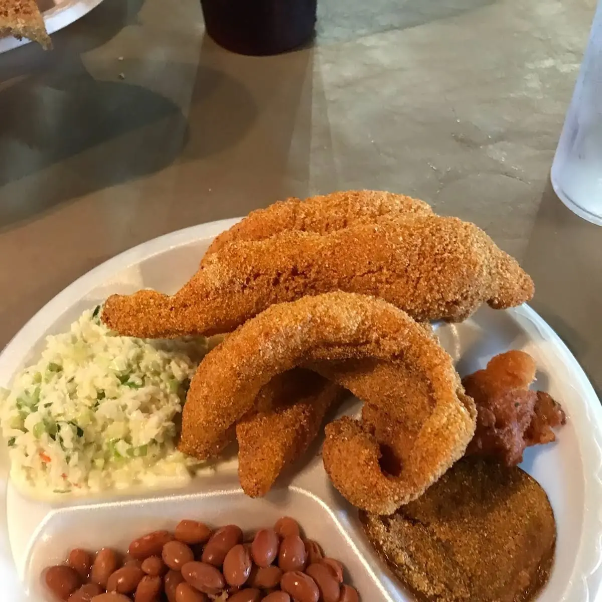 Catfish Fried Green Tomatoes & Pinto Beans