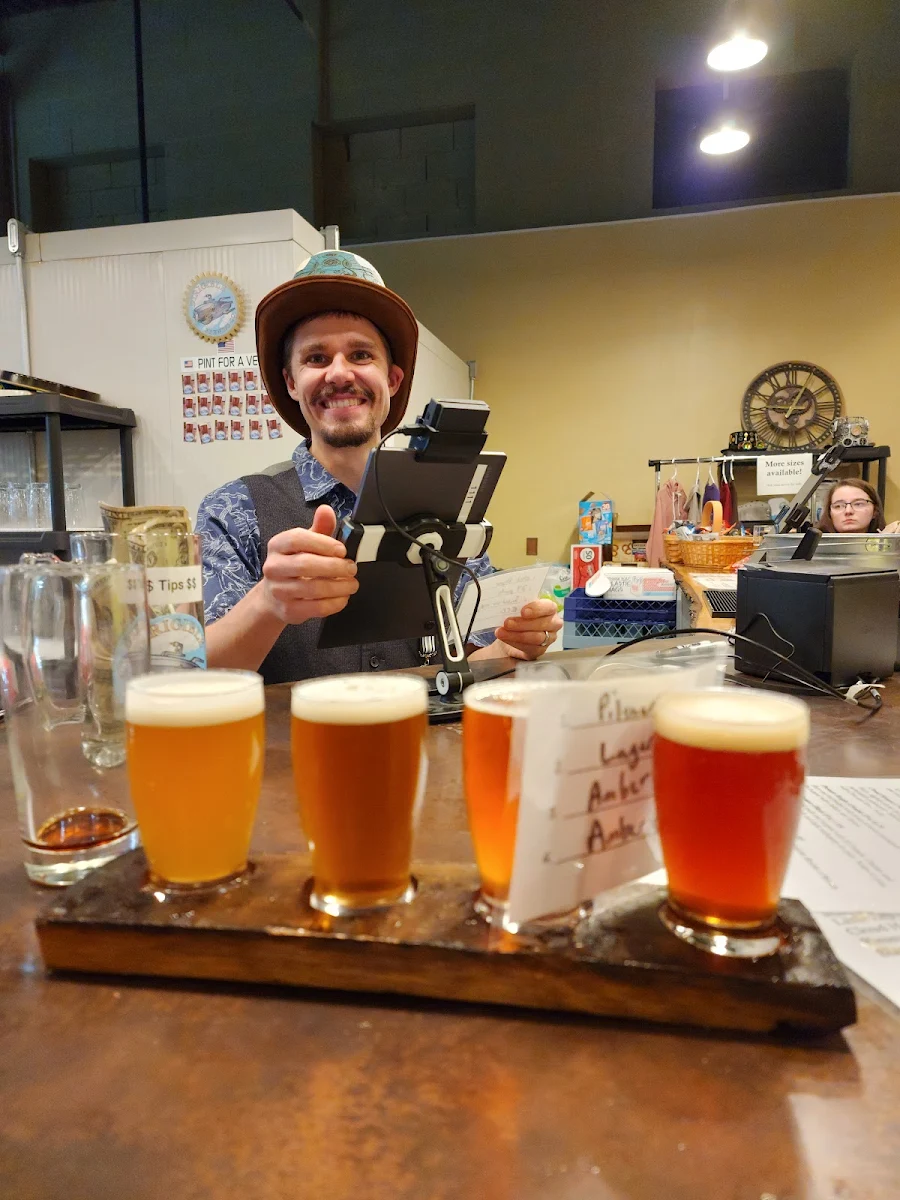 Beer Flight & Owner Colin