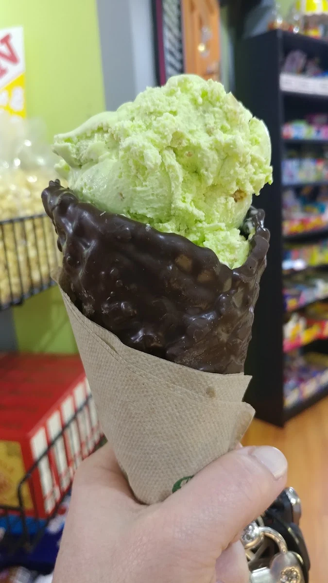 Key Lime Pie in Dark Chocolate Dipped Waffle Cone