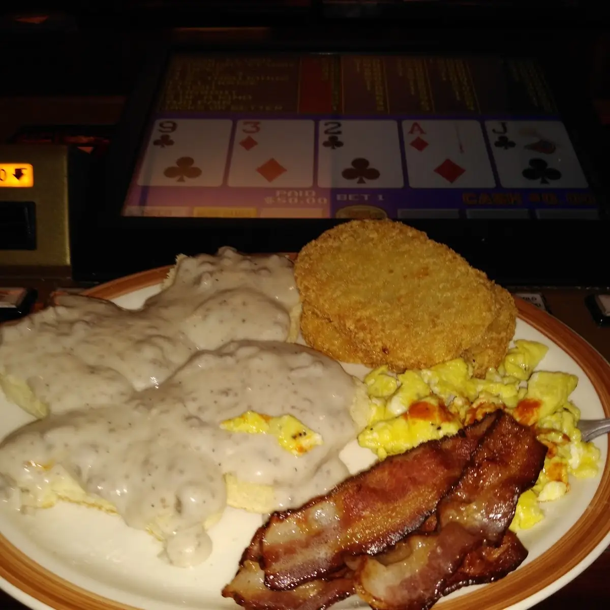 2 Biscuits 2 Hash Browns 2 Bacon 2 Eggs