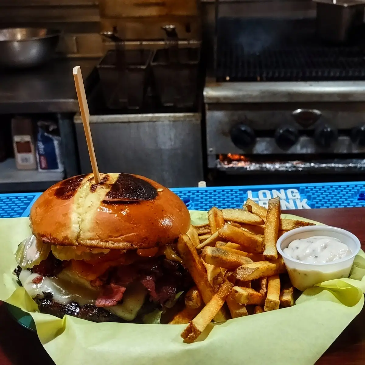 Pastrami Burger and Fries
