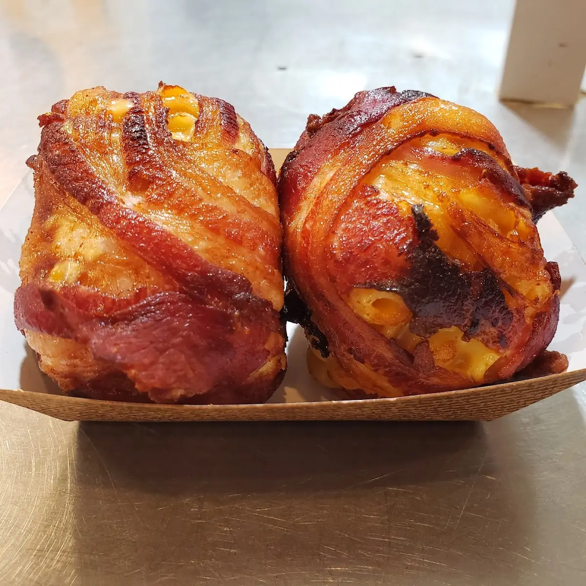Bacon Wrapped Mac and Cheese