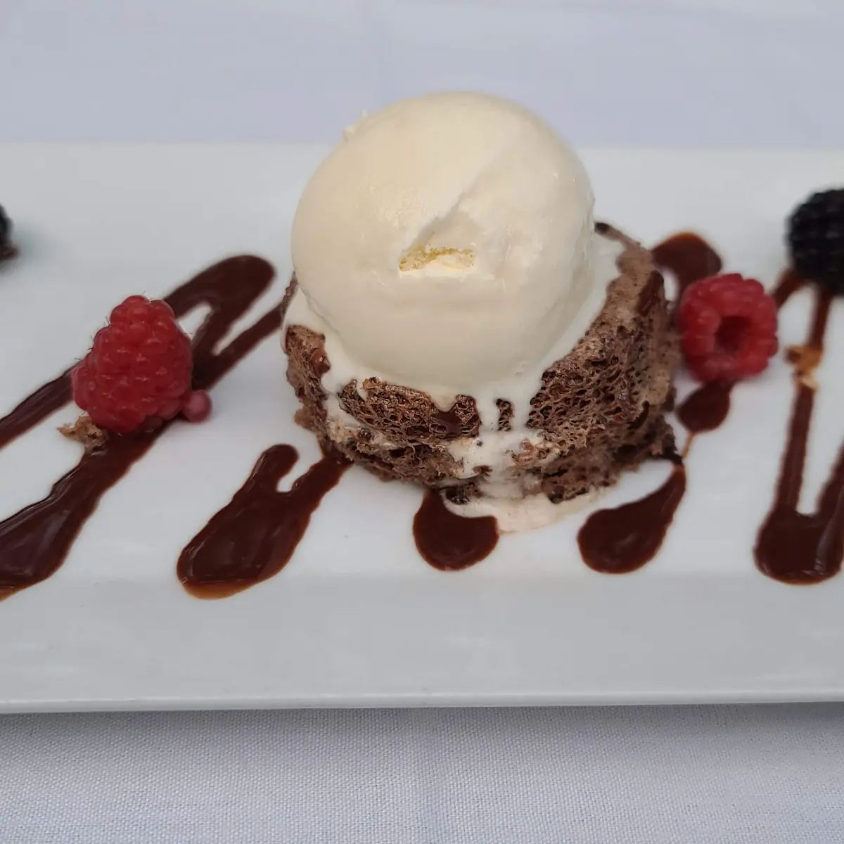 Chocolate Cake with Vanilla Ice Cream
