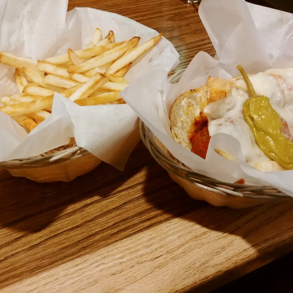 Meatball Sub and Fries