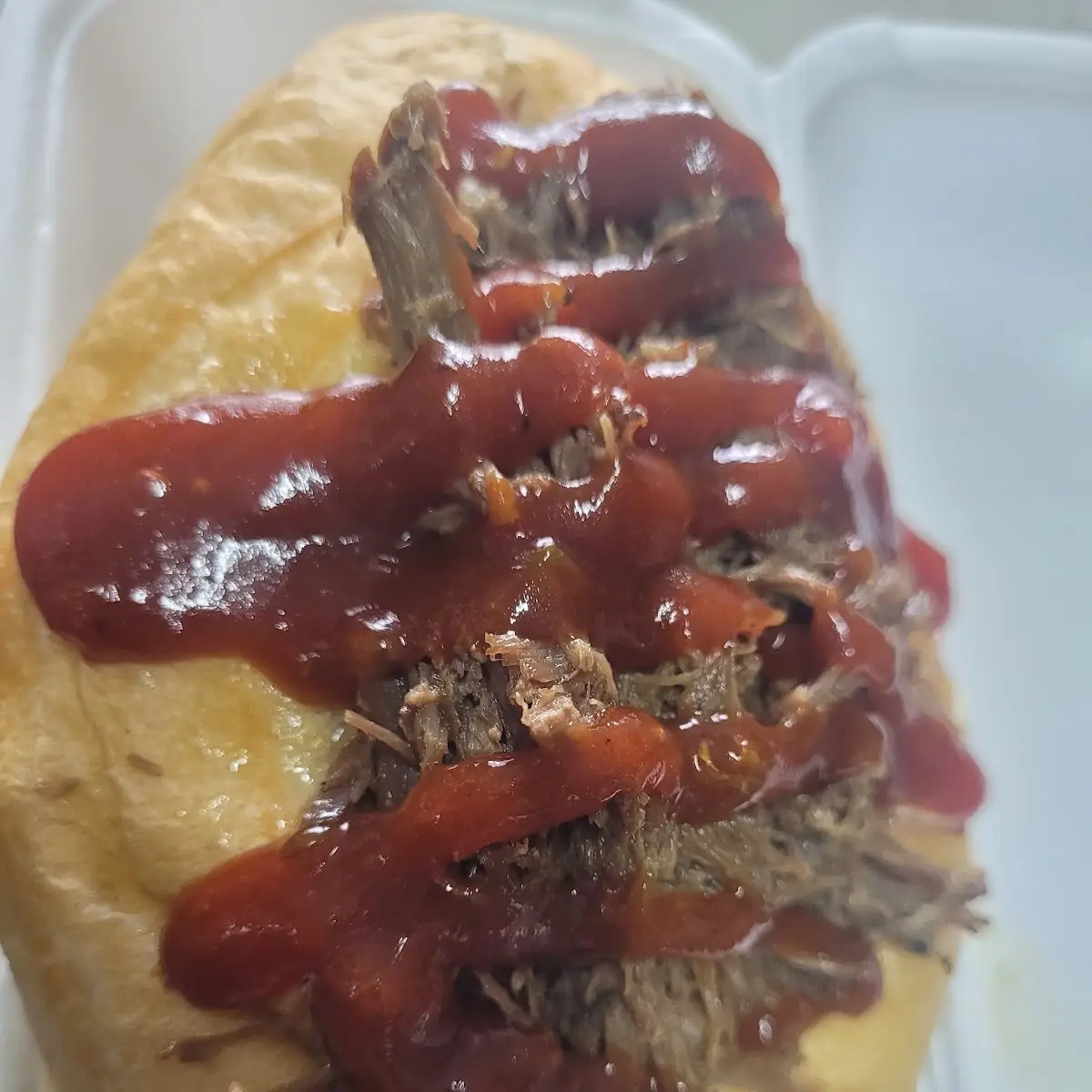 Deep Pit Beef Sandwich with BBQ Sauce