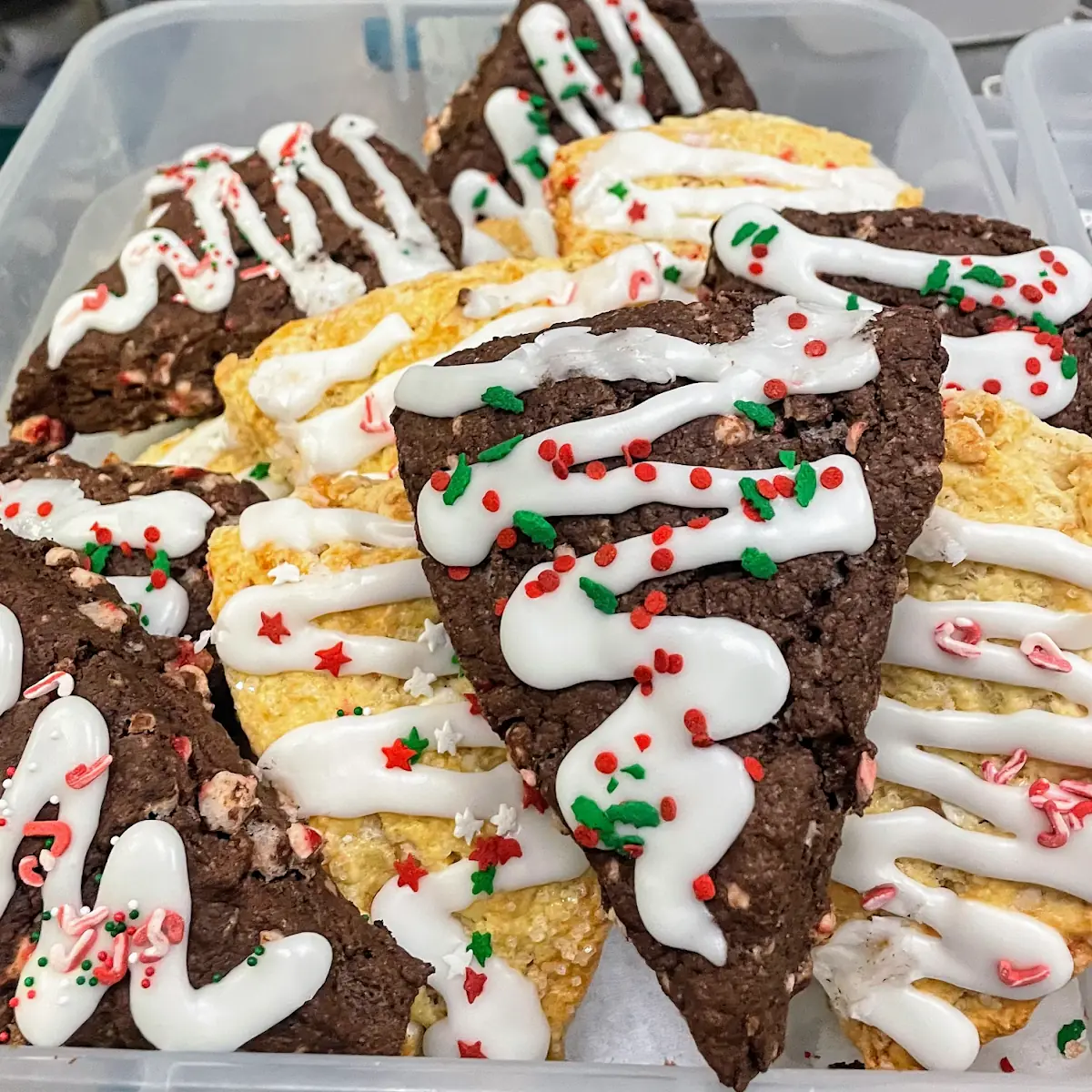 White and Dark Chocolate Peppermint Scones