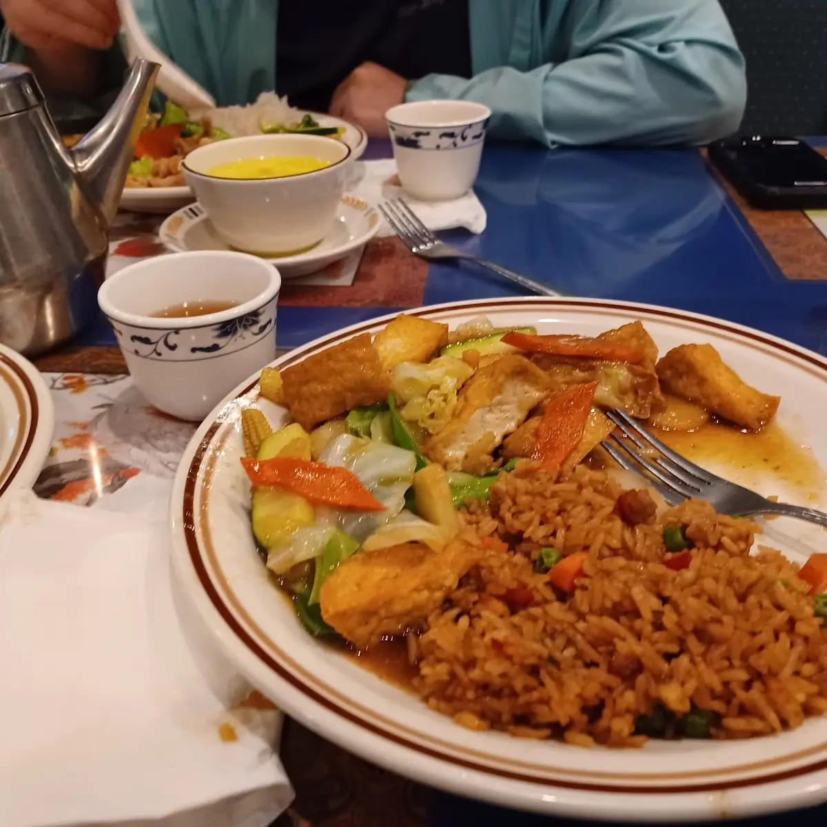 Bean Curd with Mixed Vegetables with Fried Rice