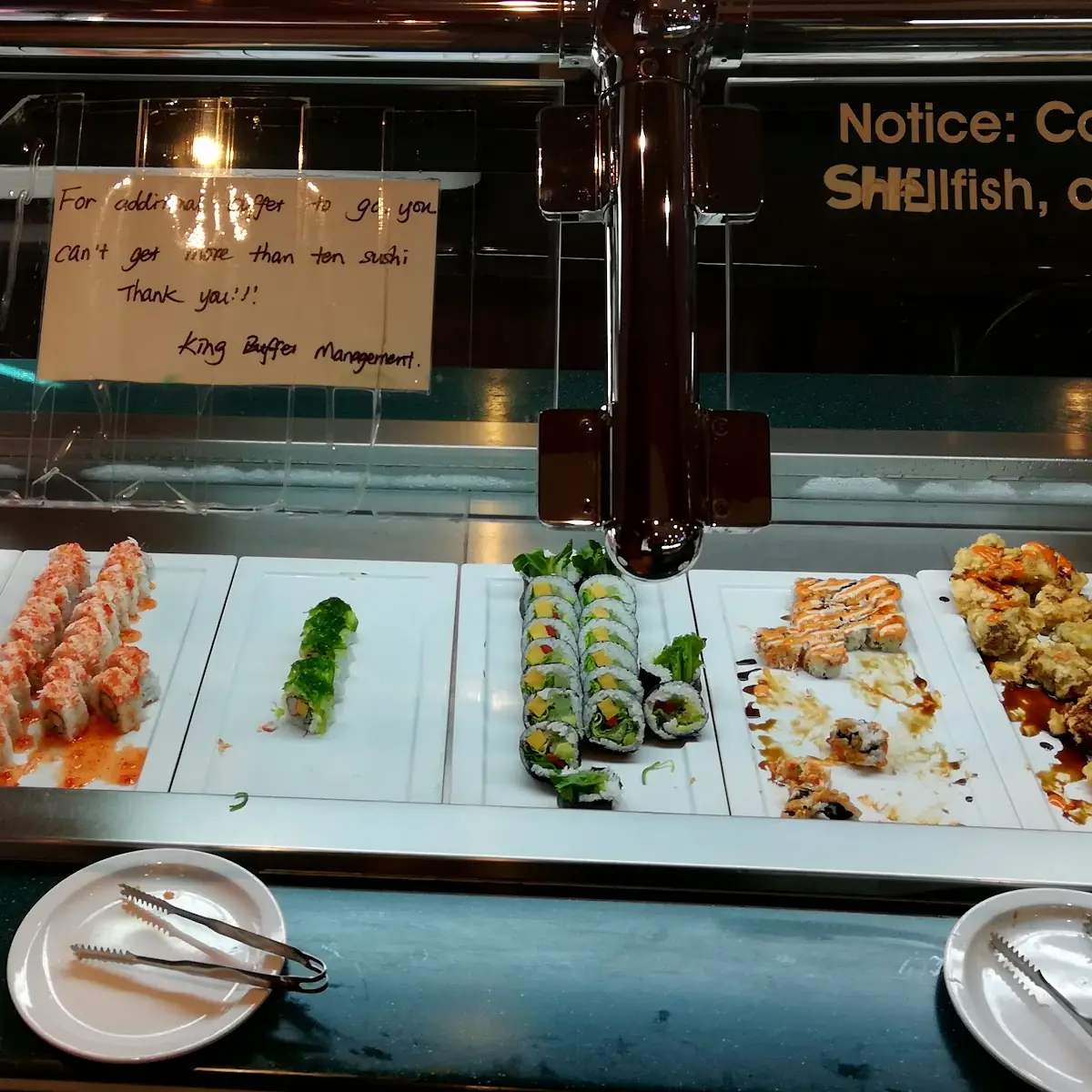 Assorted Sushi on Buffet Line