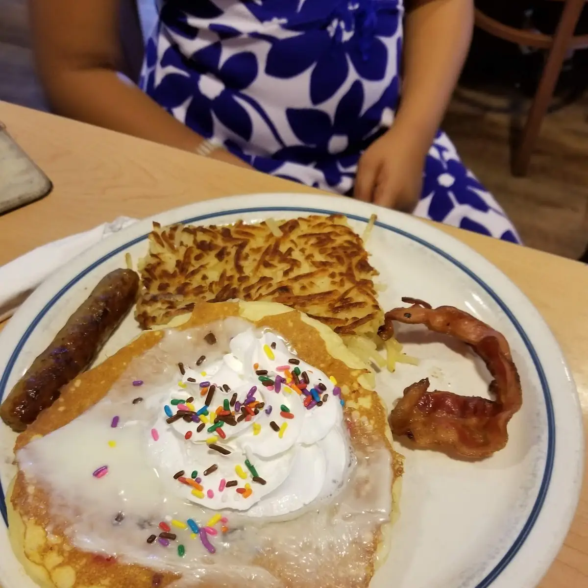 Confetti Pancakes Hash Browns Bacon & Sausage