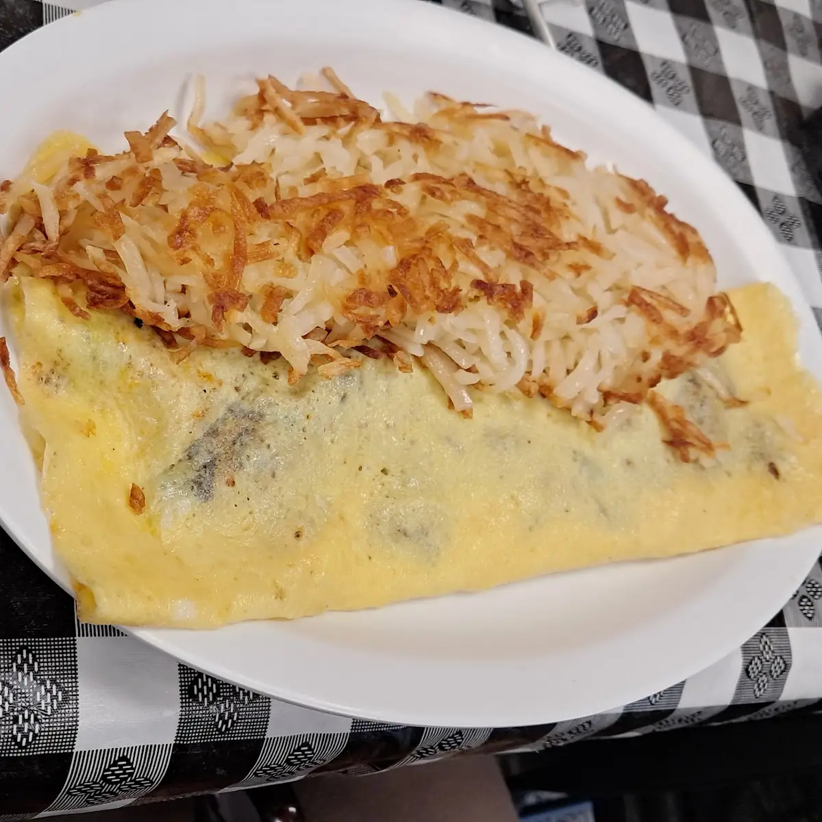 Hash Browns and Ham Omelette