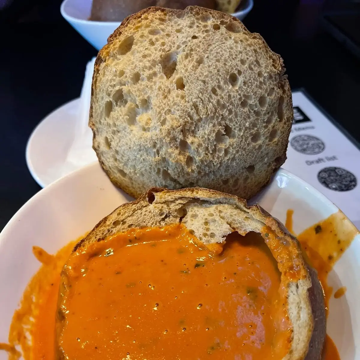 Bread Bowl Tomato Soup