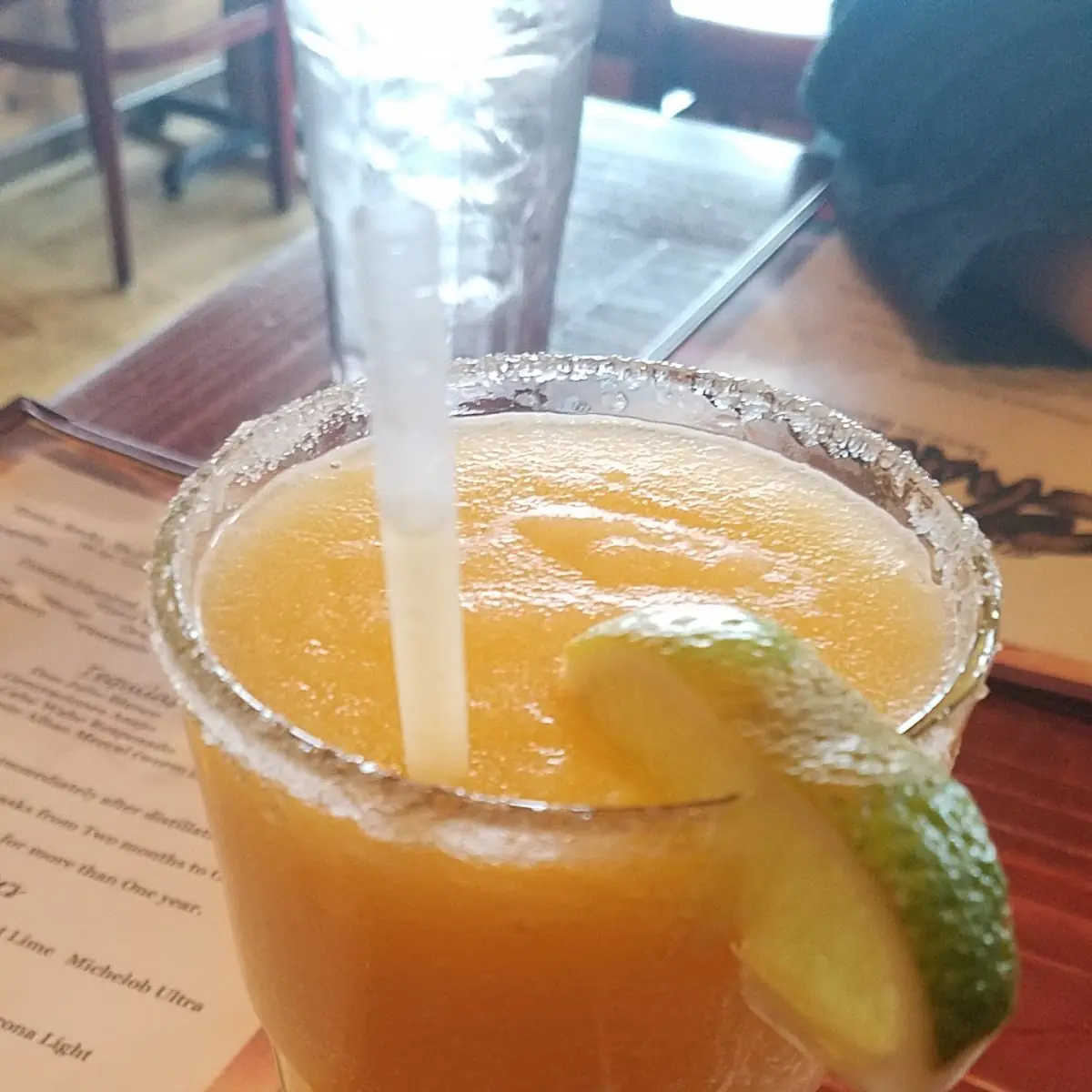 Frozen Margarita with Lime Wedge