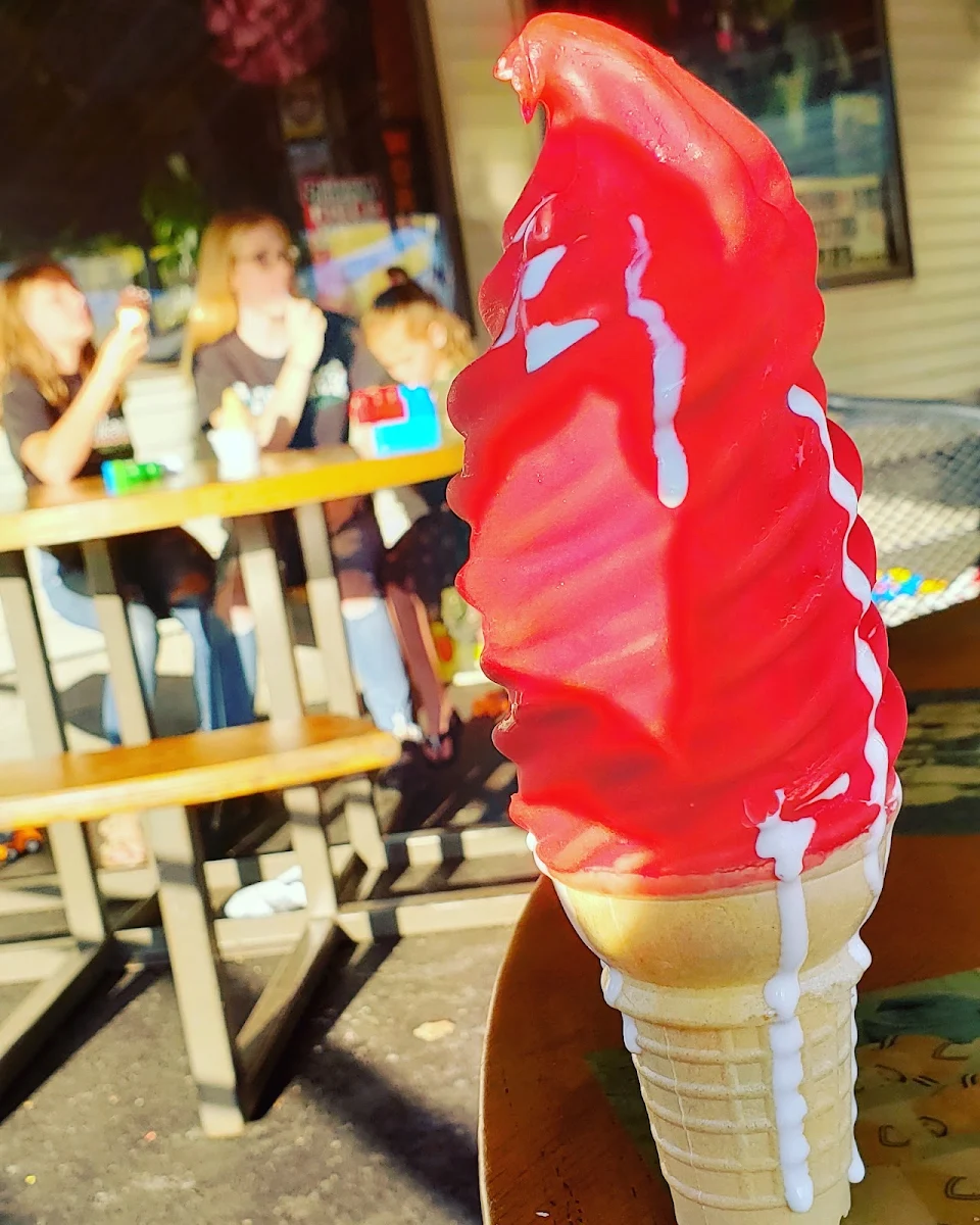Vanilla with Cherry Hard Shell in Cone