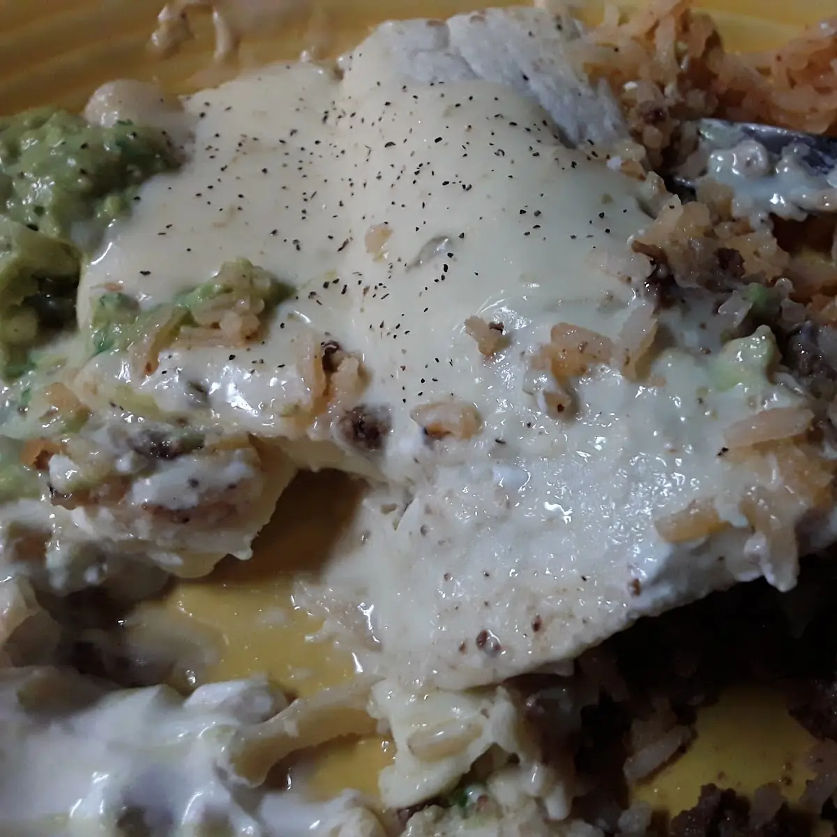 Beef Soft Taco and Cheese Quesadilla with Queso