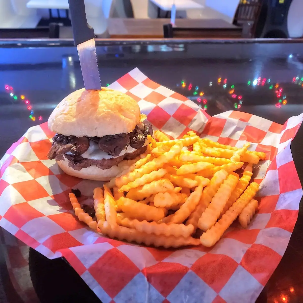 Mushroom and Provolone Burger