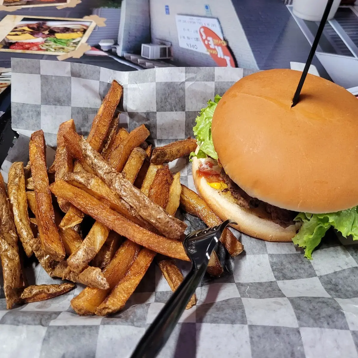 Cheese Burger and Fries