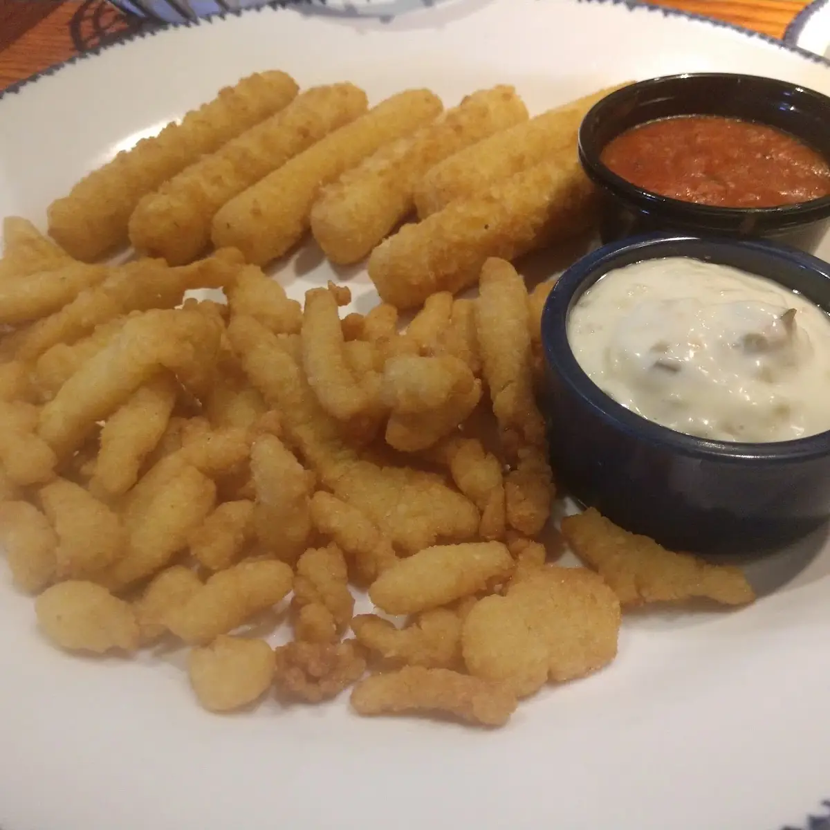 Mozzarella Cheese Sticks and Clam Strips