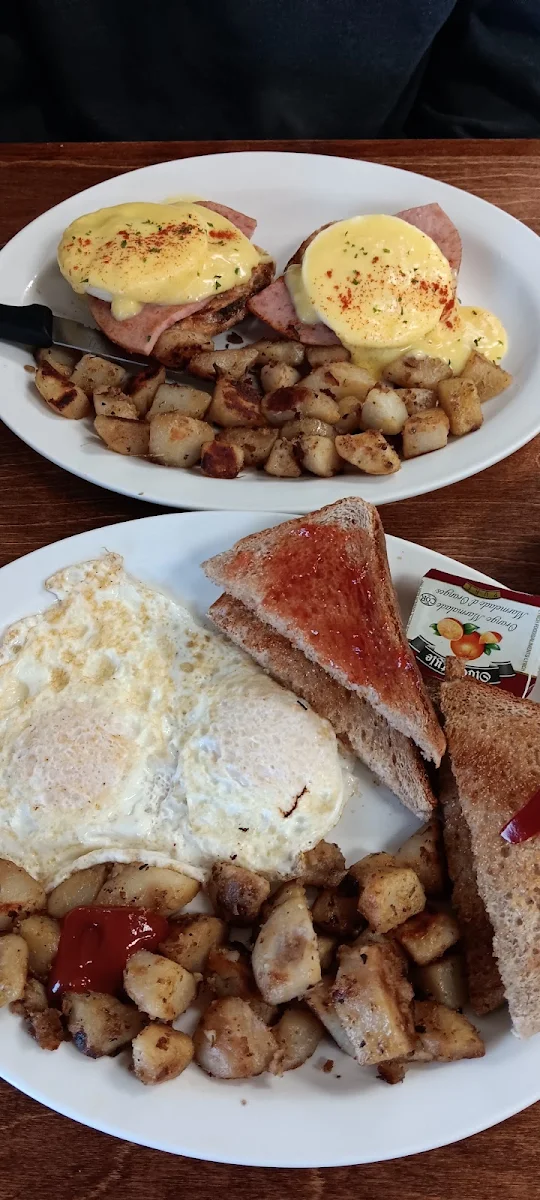 The Basic Eggs Benedict Closer to Camera Seniors Breakfast