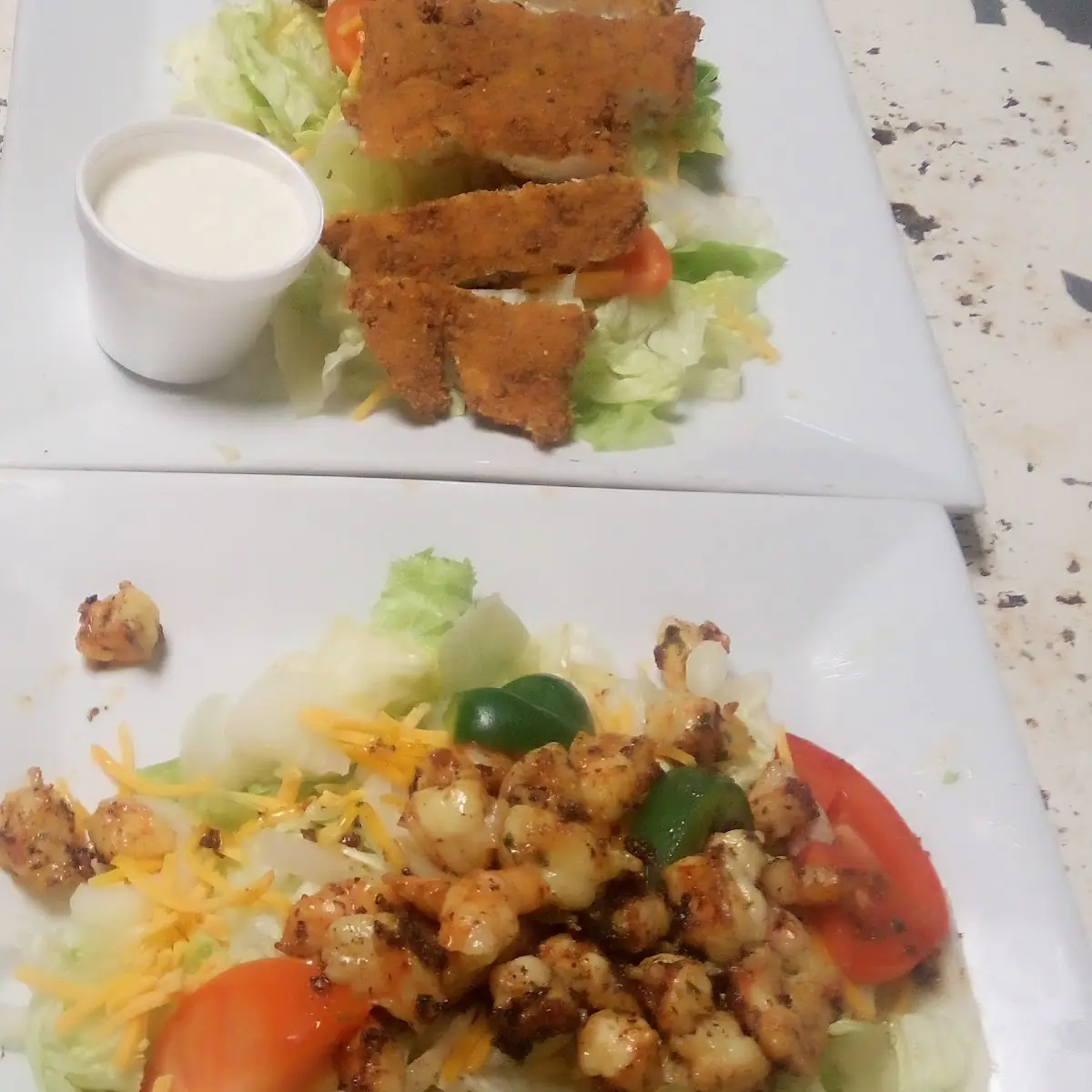 Fried Chicken Grilled Shrimp