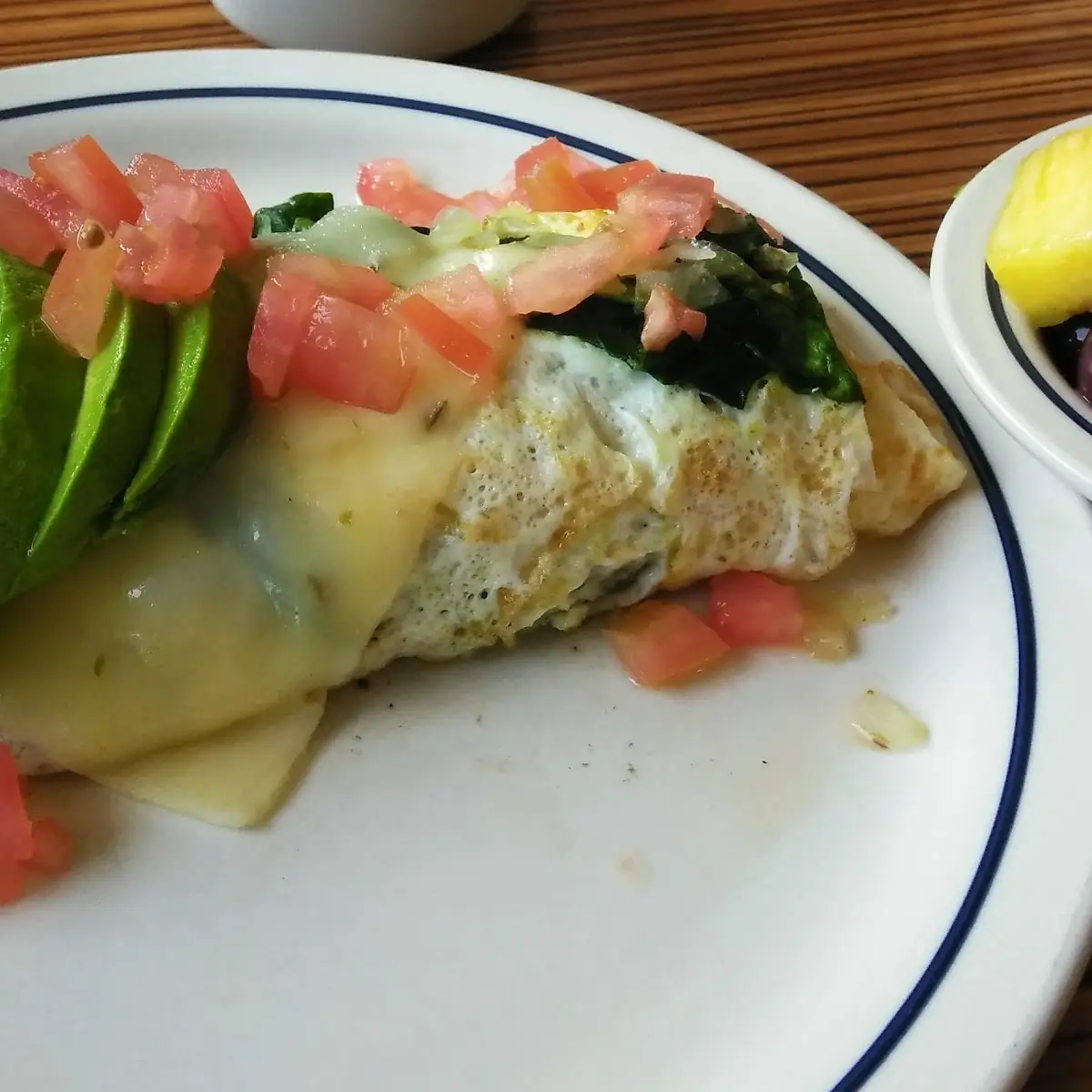 Avocado Spinach and Cheese Omelet