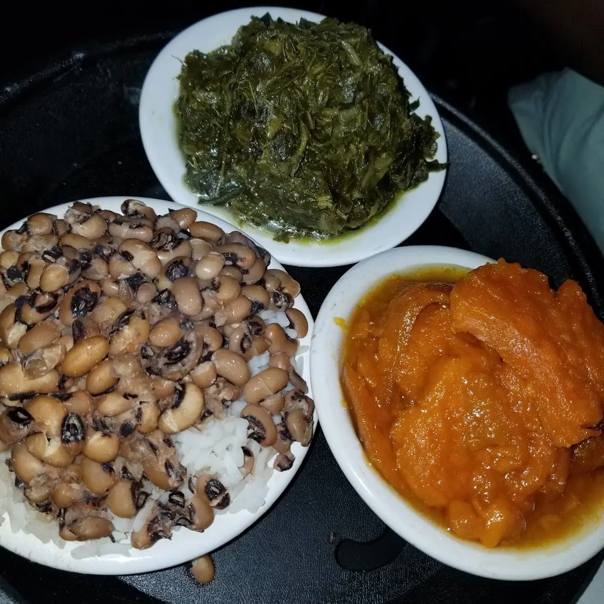 Black Eyed Peas Yams & Spinach