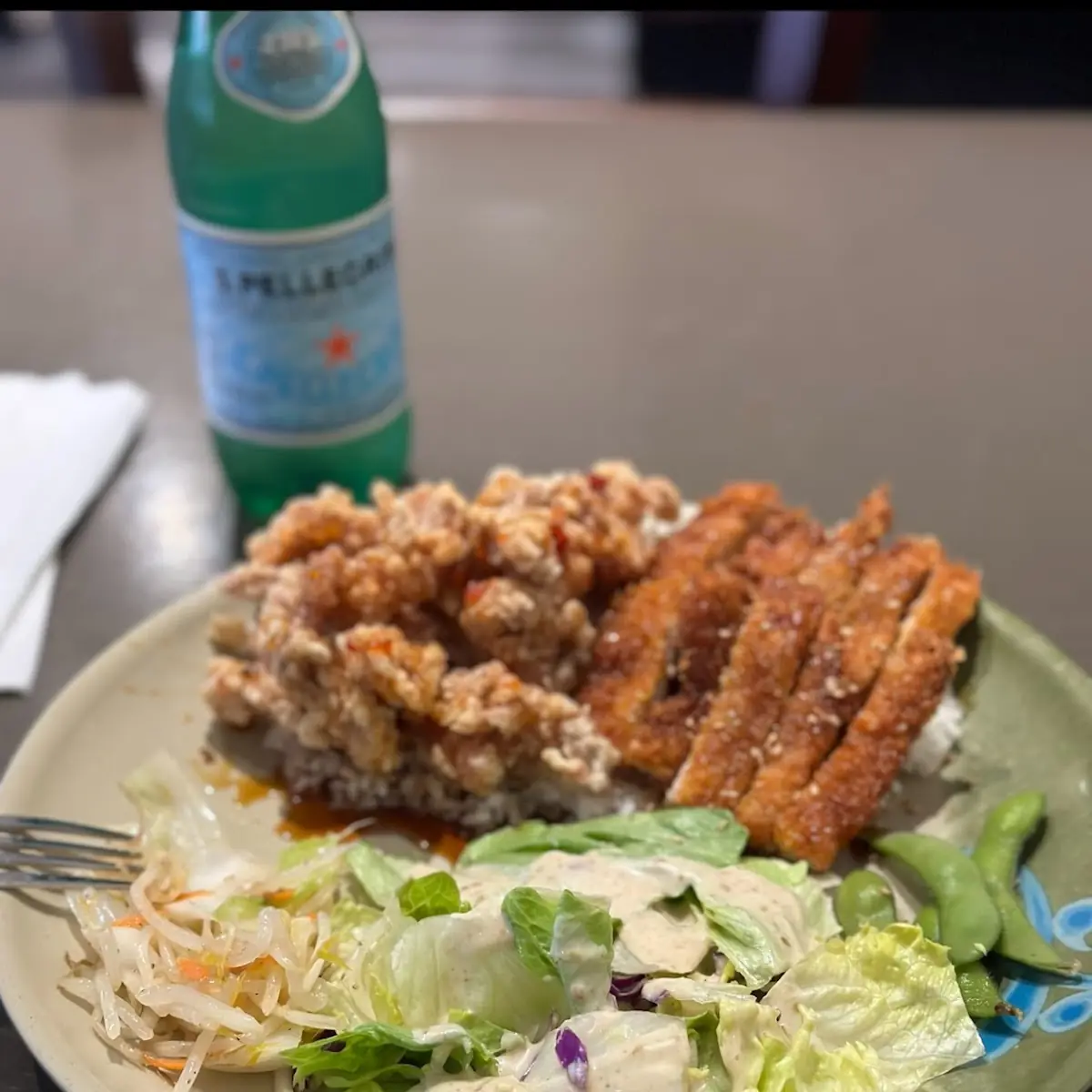 Half and Half Plate Sesame Chicken & Spicy Chicken Deep Fried